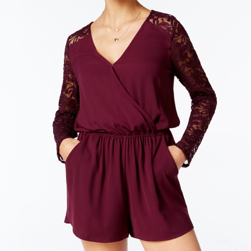 One ❤ Clothing Purple Lace Romper
